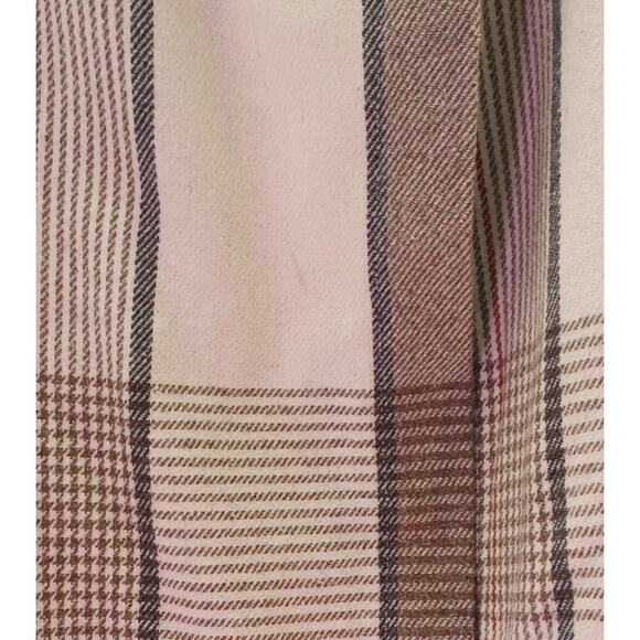 Vintage JBJ Tartan Plaid Wool Blend Skirt Size 12 Brown Cream Midi 80s 90s - Picture 9 of 10